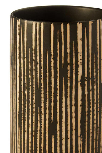 Kiso Large Black and Cream Finish Vase