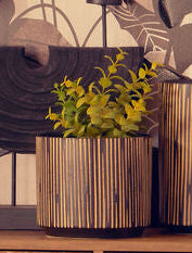 Kiso Small Black and Cream Finish Planter