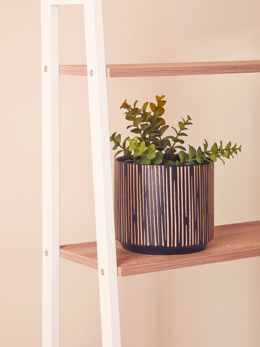Kiso Small Black and Cream Finish Planter