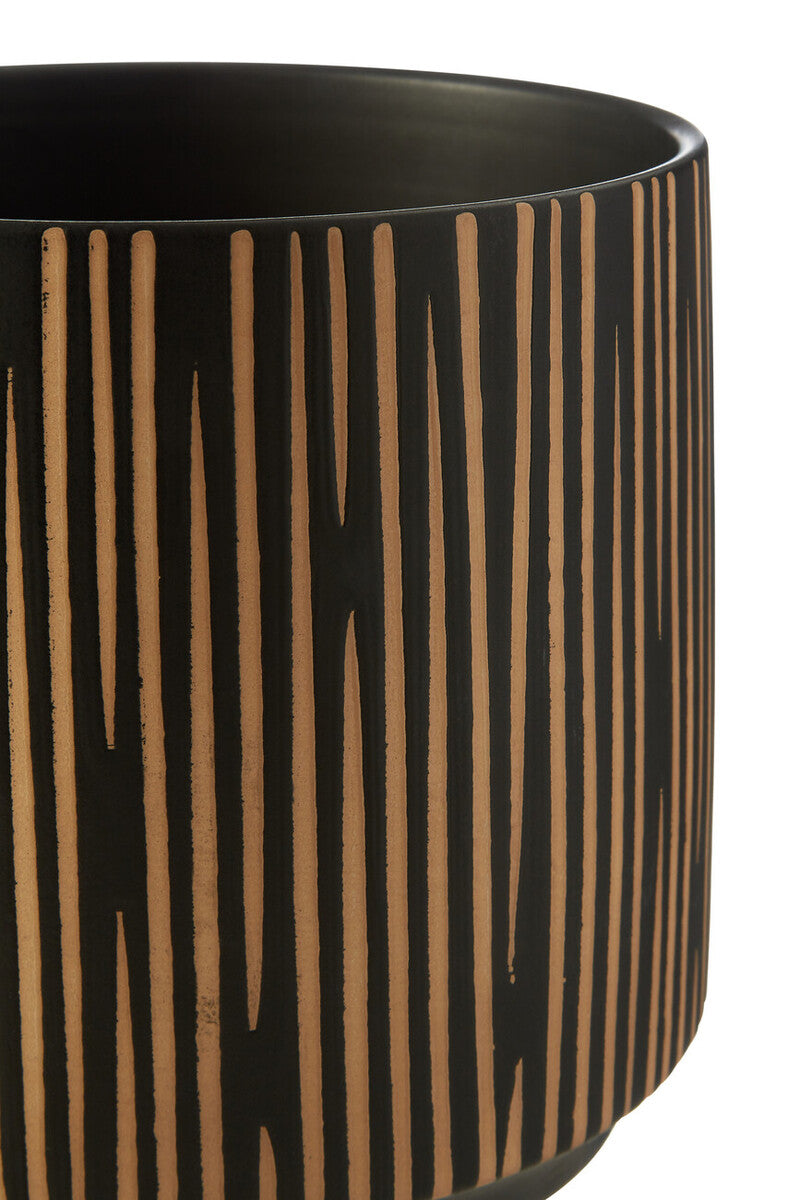 Kiso Small Black and Cream Finish Planter