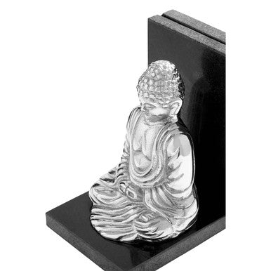 Kinsley Set of 2 Buddha Bookends with Marble Base