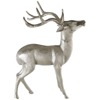 Large Nickel Finish Floor Standing Stag - Image 2