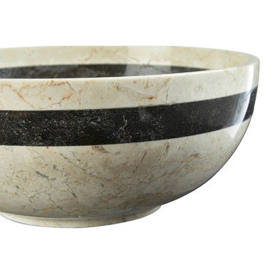 Sura Cream and Black Marble Bowl
