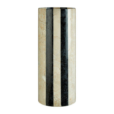 Sura Cream And Black Large Marble Vase