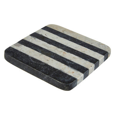 Sura Set Of 4 Cream And Black Marble Coasters