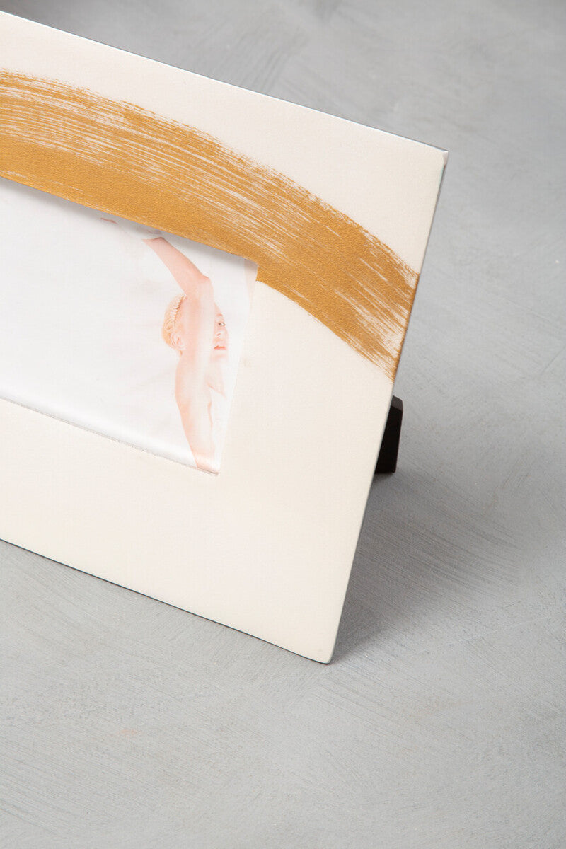 Alma White And Gold Small Photo Frame - Image 5