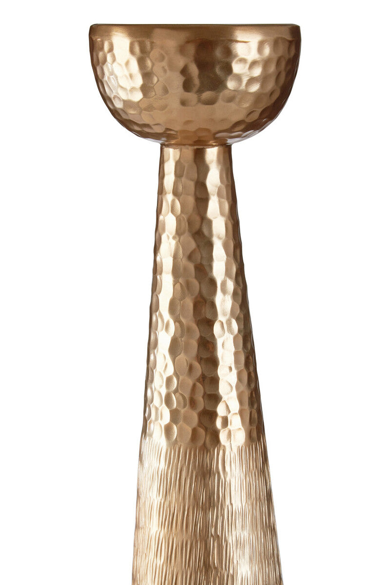 Solis Gold Finish Pillar Candle Holder