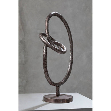 Nexus Round Rough Bronze Sculpture