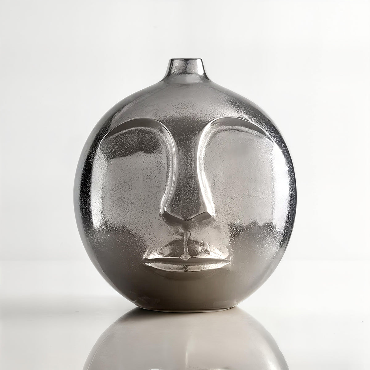 Viso Small Silver Finish Round Vase