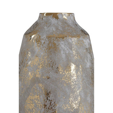 Orvena Grey and Gold Ceramic Vase