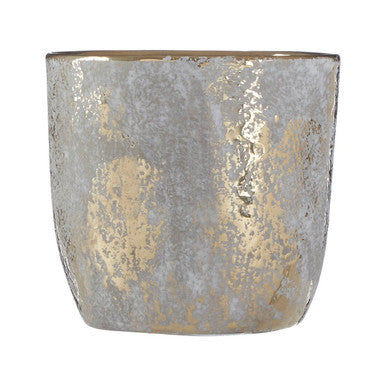 Orvena Small Grey and Gold Ceramic Planter
