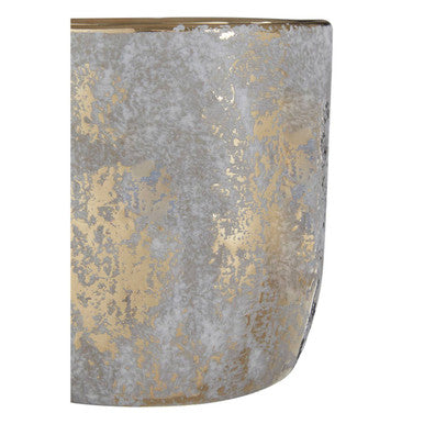 Orvena Small Grey and Gold Ceramic Planter
