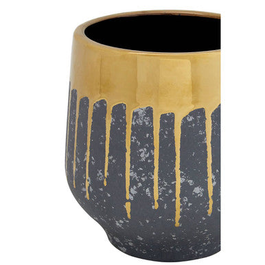 Cyrus Grey and Gold Finish Planter