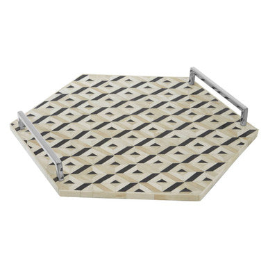 Harlo Ivory and Black Hexagon Tray