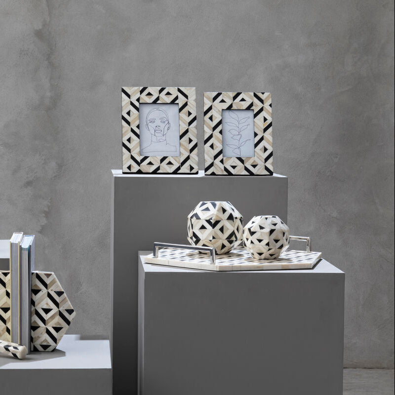 Harlo Ivory and Black Hexagon Tray