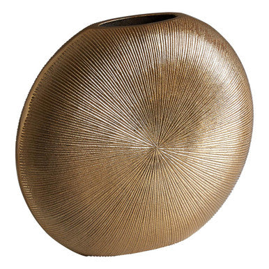 Estrella Small Gold Finish Round Vase