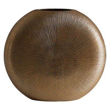 Estrella Small Gold Finish Round Vase