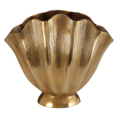 Estrella Small Gold Finish Fluted Vase - Image 2