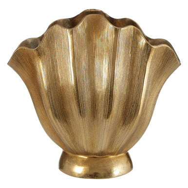 Estrella Large Gold Finish Fluted Vase - Image 2