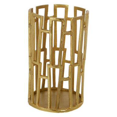 Delphi Small Candle Holder in Gold Finish