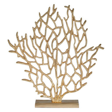 Prato Small Gold Finish Coral Sculpture - Image 5