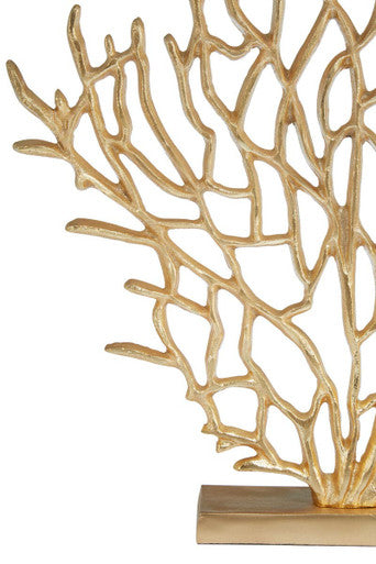 Prato Small Gold Finish Coral Sculpture