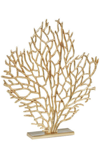 Prato Large Gold Finish Coral Sculpture