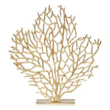 Prato Large Gold Finish Coral Sculpture - Image 2