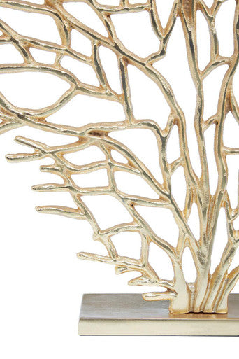 Prato Large Gold Finish Coral Sculpture
