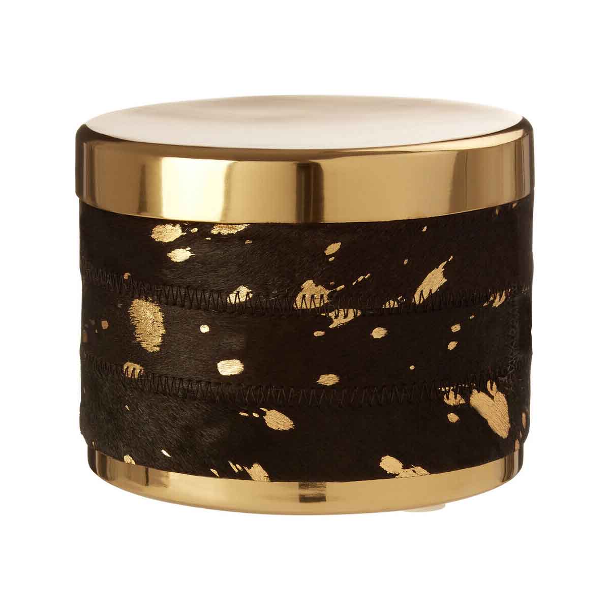 Bowerbird Small Gold And Black Trinket Box