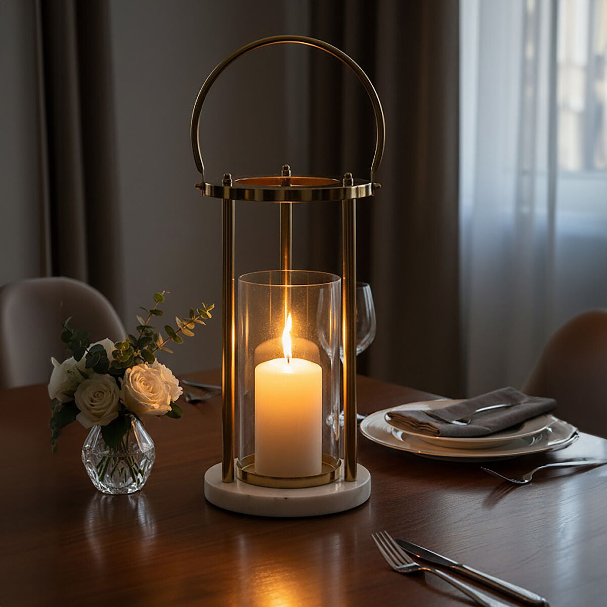 Martina Medium Hurricane Lamp with Handle - Image 2