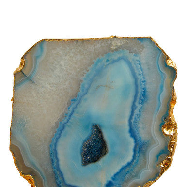 Bowerbird Agata Blue And Gold Coasters