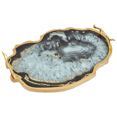 Celina Black And Gold Agate Tray - Image 4