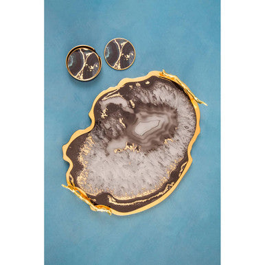 Celina Black And Gold Agate Tray - Image 3