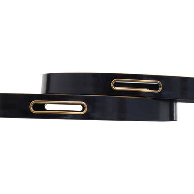 Celina Set Of Two Round Trays with Agate Effect