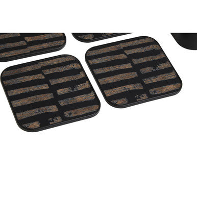 Celina Set Of Four Square Black and Gold Coasters