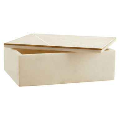 Sena Large White Marble Trinket Box