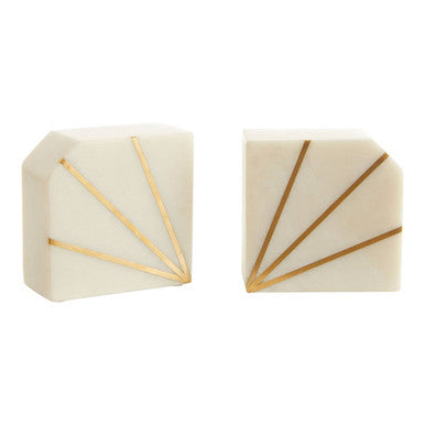 Sena White Marble and Gold Bookends - Image 7