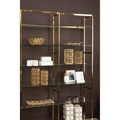 Sena White Marble and Gold Bookends