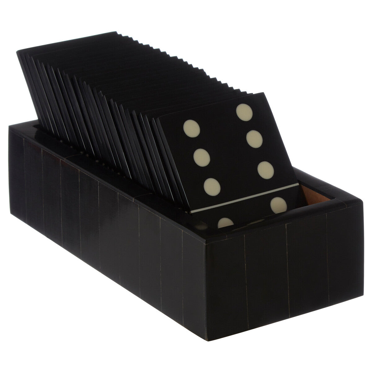 Churchill Games Black Domino Set With Black Dominoes