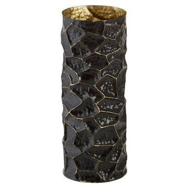 Akola Largemetal Vase In Black And Gold