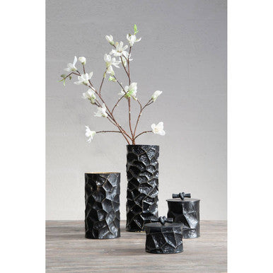Akola Largemetal Vase In Black And Gold