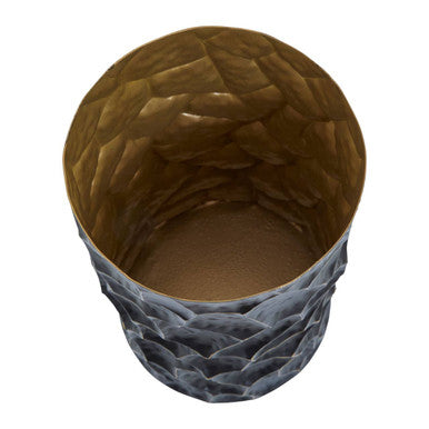 Akola Small Metal Vase In Black And Gold