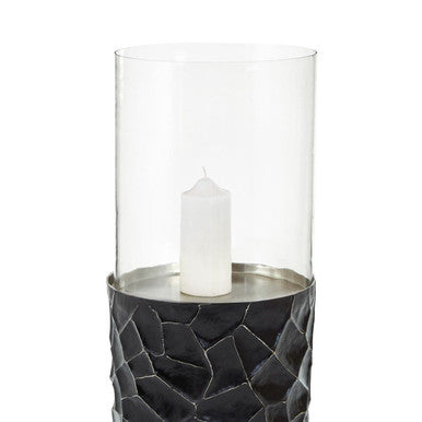 Akola Black and Gold Large Floor Standing Hurricane Candle Holder - Image 5