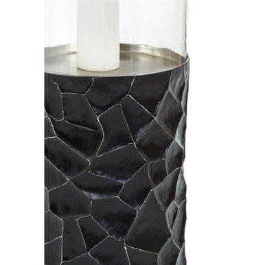 Akola Black and Gold Large Floor Standing Hurricane Candle Holder - Image 7