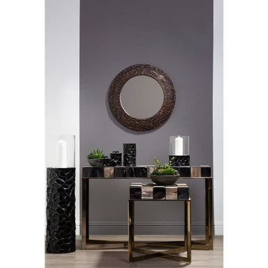 Akola Small Floor Standing Hurricane Candle Holder In Black