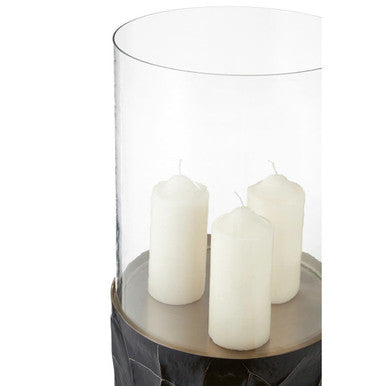 Akola Small Floor Standing Hurricane Candle Holder In Black