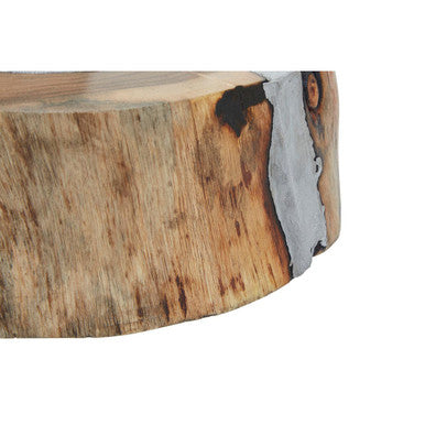 Almora Large Acacia and Glass Hurricane Candle Holder