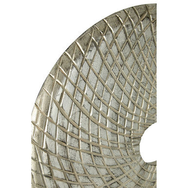 Elementi Round Silver Wooden Sculpture