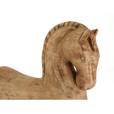 Fidra Natural Wood Horse Sculpture